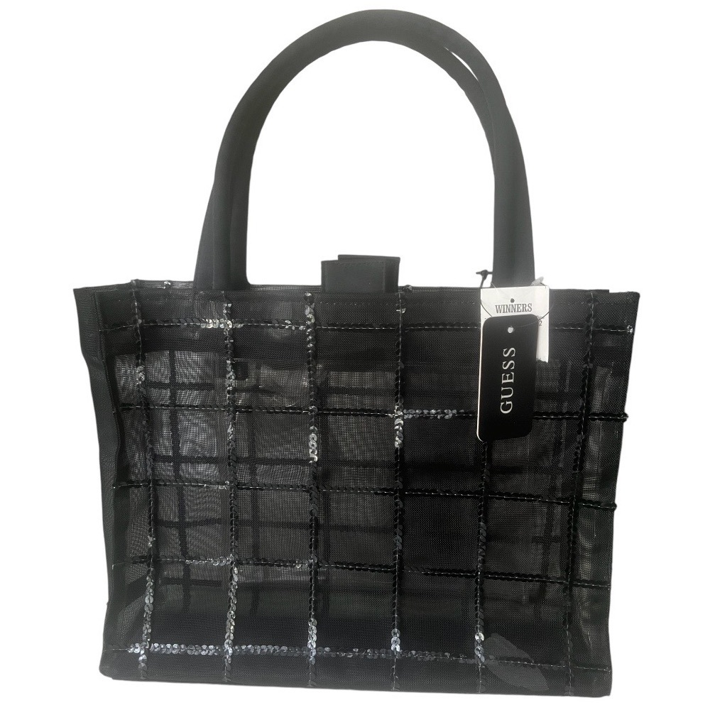 Vintage Y2K 90’S GUESS Mesh Sequin Black Tote bag medium purse